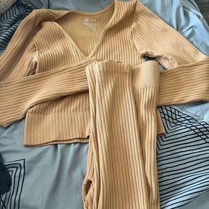 Butterscotch tan color two piece set